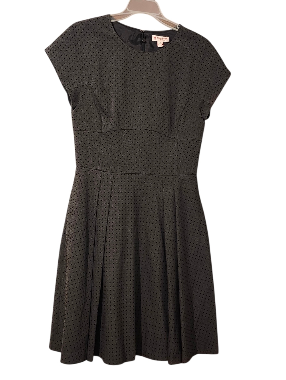 Brooks Brothers Red Fleece Swiss Dot Fit & Flare Dress - 4 Office,